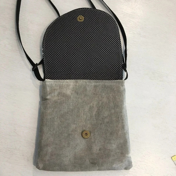 Kitty Cat Crossbody purse Festival Bag Black Handmade Travel Art - Picture 2 of 10